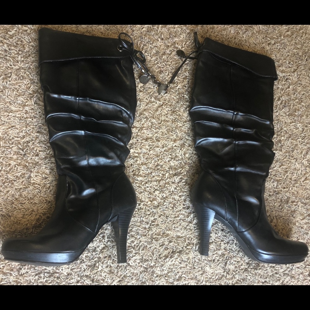 Rampage Black Knee High Boots - Picture 2 of 8